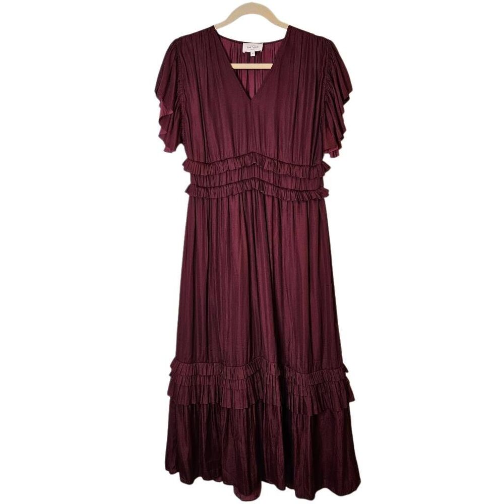 Bohme wine colored midi dress, short sleeved.  Size M.